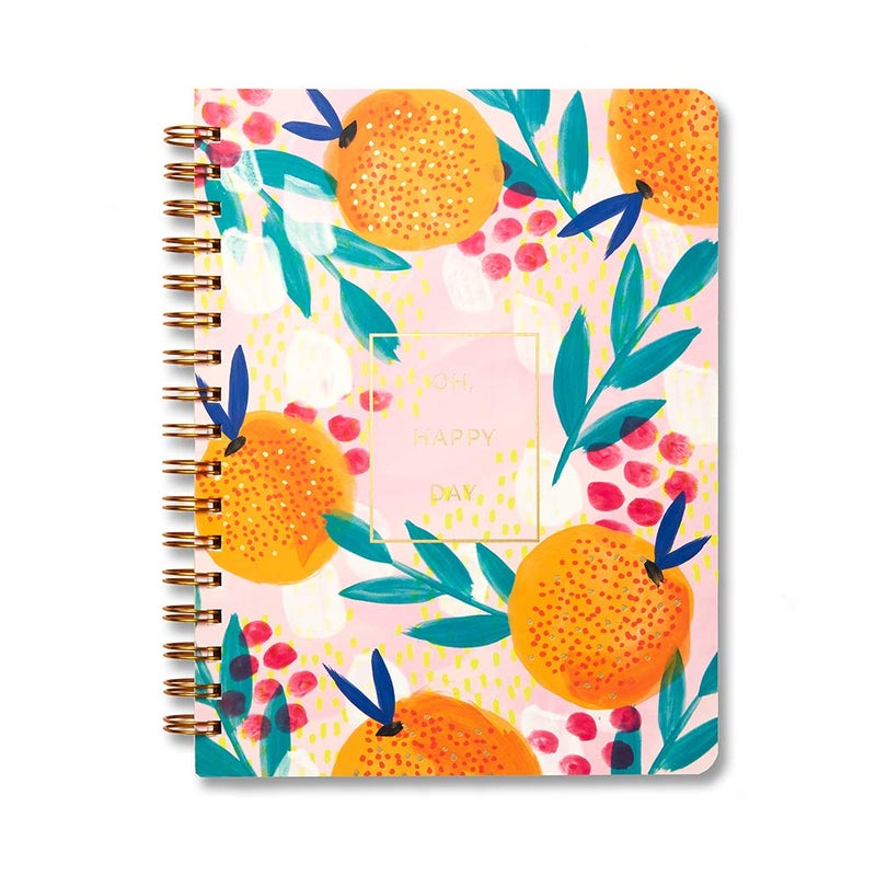 Compendium Spiral Notebook - Oh, Happy Day â€” A Designer Spiral Notebook with 192 Lined Pages, College Ruled, 7.0â€W x 9.25â€H